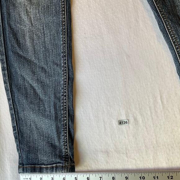 Wall Flower Women Skinny Jeans size 13 Blue Mid Rise Stretch Boot Cut - Picture 6 of 9